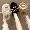 Fashion White Fluffy Slippers Women Fashion Fur Slipper Home Cute Cartoon Slides Platform Indoor Floor Flip Flops Women Ladies Shoes