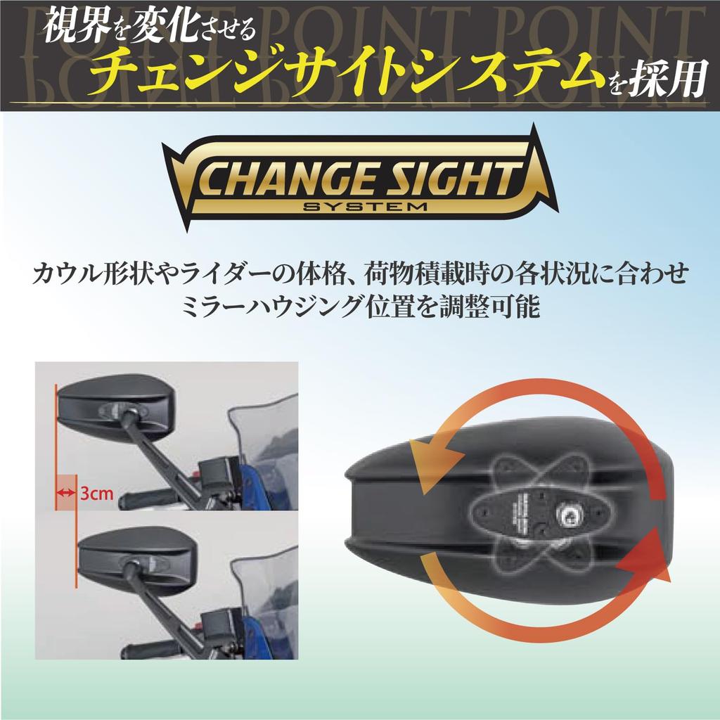 TANAX NAPOLEON Cowling Mirror 14 Motorcycle Cowl Mount Left and Meets Safety Standards for All 1 Mirror NC-004 Black, Mirror, Right, Anti-Glare