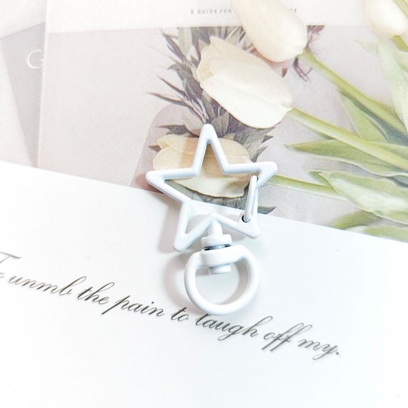 Разноцветный брелок-звезда из цинкового сплава с подвеской-пружинным карабином в конфетных цветах - Аксессуар для изготовления украшений своими руками