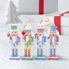 5Pcs/Set Glitter Nutcracker Puppet Ornament with Hanging Rope Christmas Tree Decoration Kid Gift
