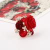 Rose Ring Ethnic Style Resin Personality Adjustable Ring Sweet Fashion