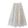 Cross-Border E-Commerce Lace Embroidered Skirt Four Seasons Korean Style Embroidered Pettiskirt Gentle Lace Mesh Umbrella Skirt