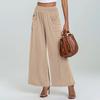 Women's Solid Color Casual Loose Pocket Hip-lifting Slim High Waist Wide Leg Pants