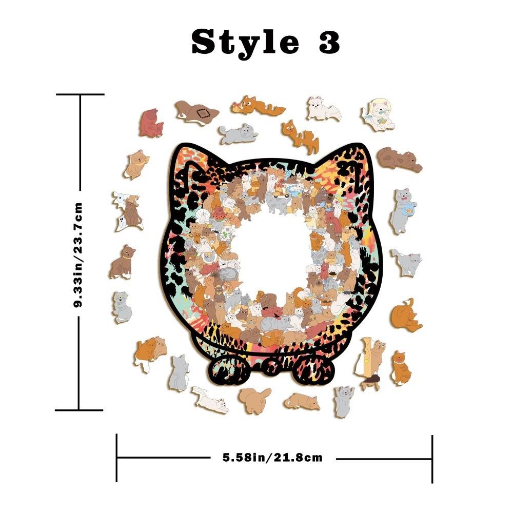 Macaron Color Morandi-colored Cat-shaped Puzzle 135-piece Animal Cats Decorative Cut Cat Pieces