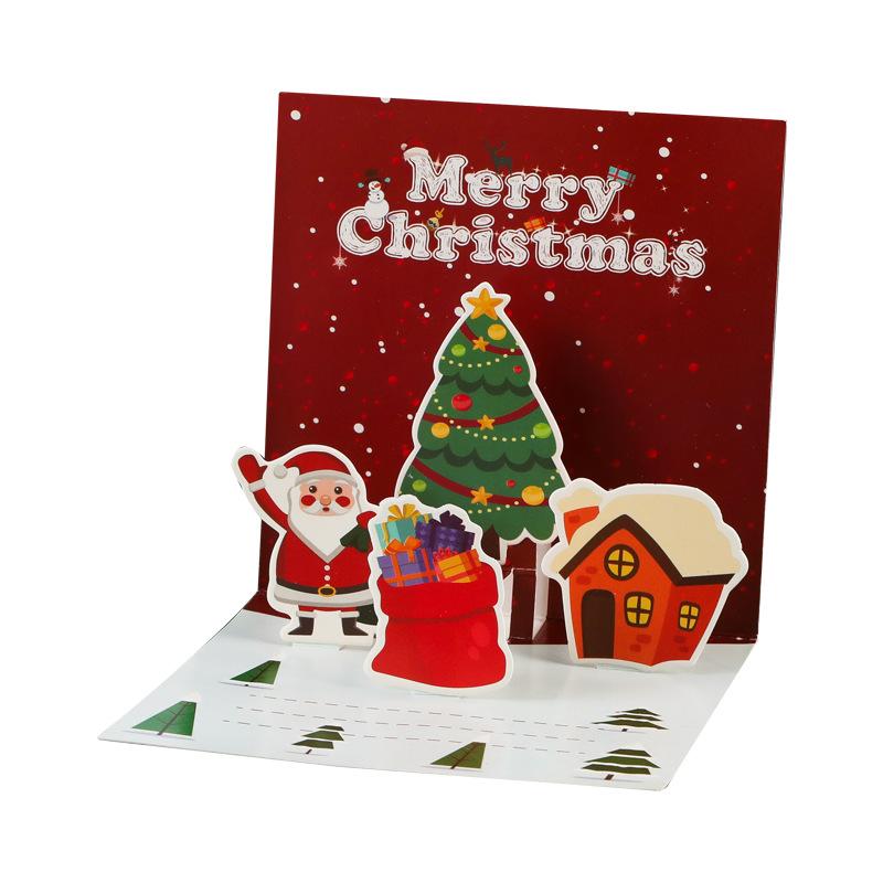 3D Pop UP рождественские поздравительные открытки с конвертом для друзей, семьи, благословения, открытки на день рождения, новый год, рождественские подарки, украшения