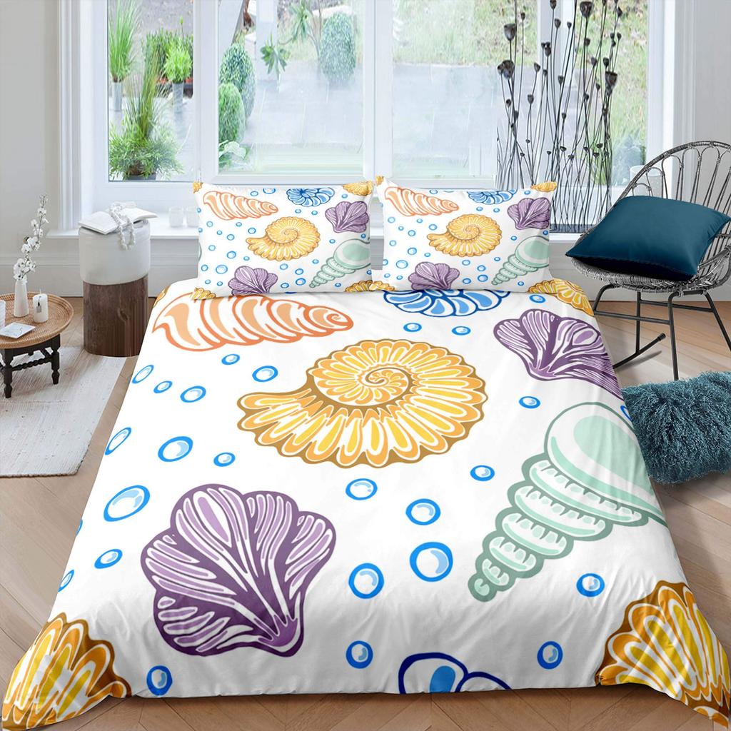 Snails Bedding Set 3pcs for Kids Boys Teens Snails On a Brnch Above The Water Comforter Cover Reptile Microfiber Duvet Cover Set