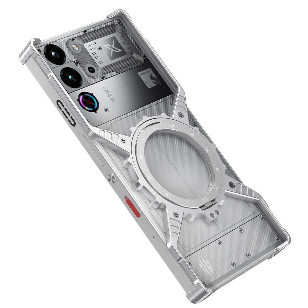 For ZTE Nubia Red Magic 10 Pro+ 5G/10 Pro 5G Case Magnetic Kickstand Aluminum Alloy+PC Bumper Phone Cover Heat Dissipation