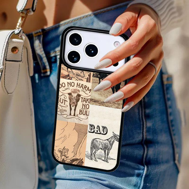 Rodeo Cowboy Lasso Horses Phone Case For iPhone 17 Air 14 15 13 12 Max Cover For Apple 16e 11 Pro Max Plus Coque