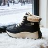 Женские кроссовки на толстой подошве с высоким верхом, утепленные флисом зимние ботинки, новая зимняя пушистая хлопковая обувь, теплая и увеличивающая рост спортивная обувь