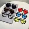 Винтажные квадратные солнцезащитные очки Мужские Модные с двойной переносицей Уличные оттенки Женские Стильный брендовый дизайн Повседневный декор Солнцезащитные очки