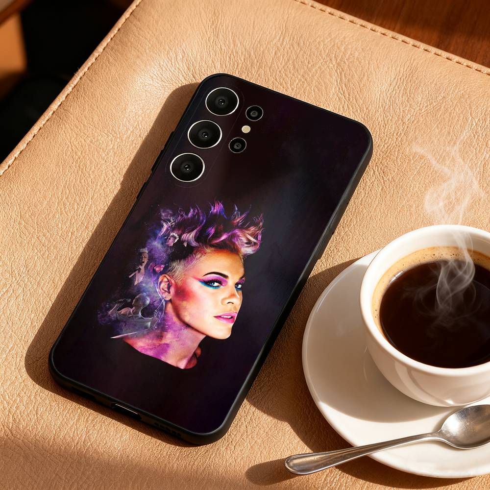 Singer P-P!NK Phone Case For Samsung S26,S25,S24,S21,S22,S23,S30,Ultra,S20,FE,Lite,10,9,Black Cover