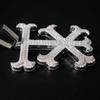 2inches Custom 925 Sterling Silver Iced Out D Color VVS Moissanite  Fleur-de-lis Cross Pendant for Men Pass Diamond Tester