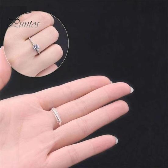 16Pcs Spiral Based Ring Size Adjuster Clear Ring Jewelry Guard Reducer Fit Any Rings Anti-Lost Tightener Jewelry Tools