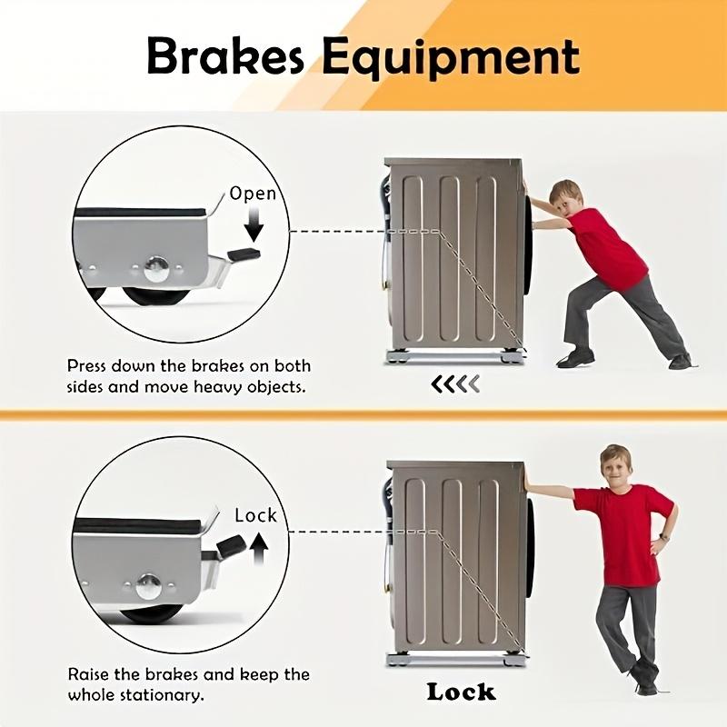 2pcs Washing Machine Pad High Base Shelf Refrigerator Cabinet Movable Shelf Tripod Roller Bracket Universal