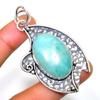 Ювелирный кулон ручной работы с амазонитом 925 пробы, посеребренный, 2,46 дюйма