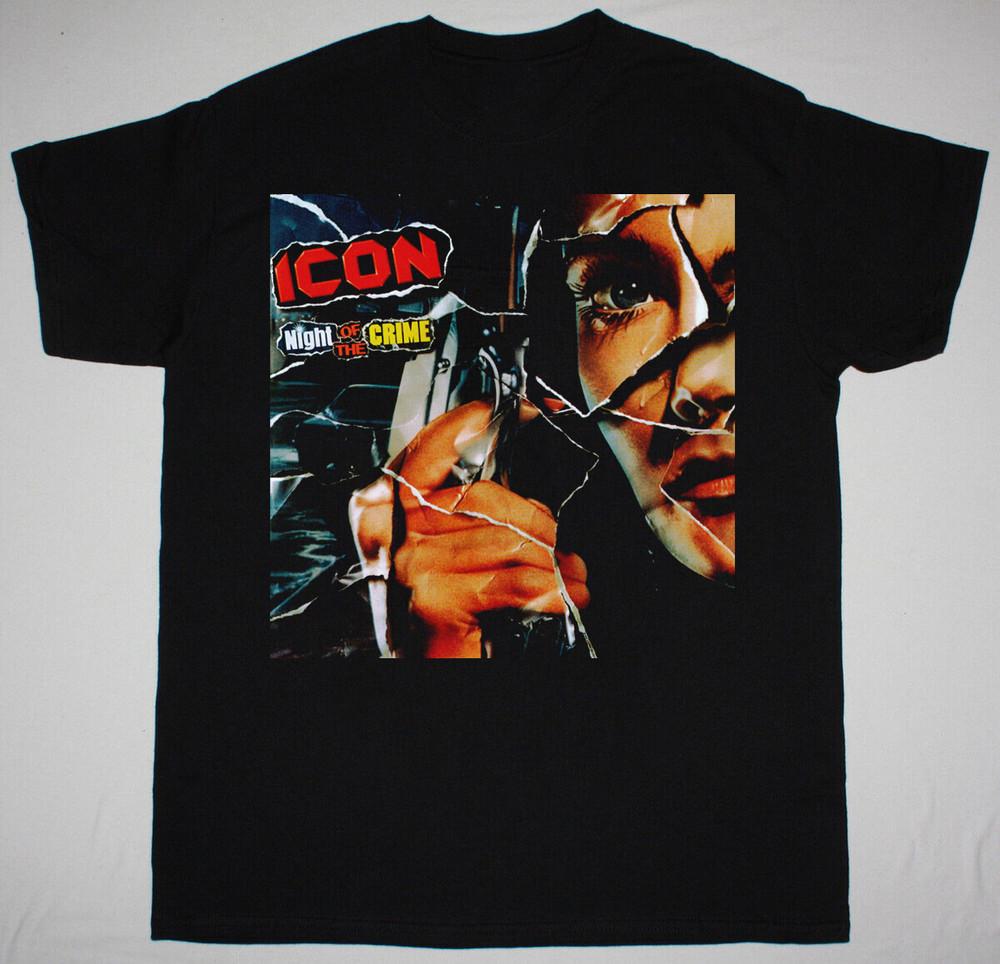 Icon Night Of The Crime Full Album 1985 Short Sleeve Black All Size Shirt AC2386