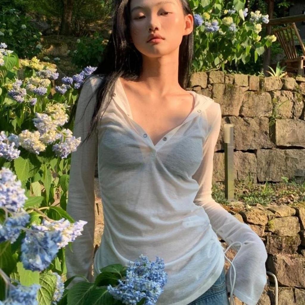 2KWEIRD Hooded T Shirt Women Clothes Long Sleeve See Through Slim 2000s Clothes Y2k Tees Female Clothing Chic Spring Tops Korean