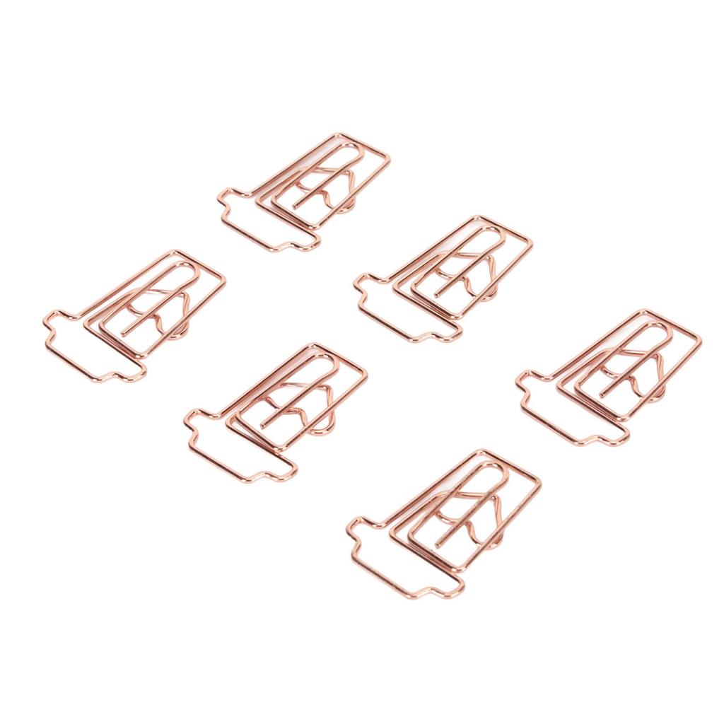 100pcs Paper Clips Innovative Cute Rose Coffee Cup Shape Reusable Mini Metal Paperclips for Office