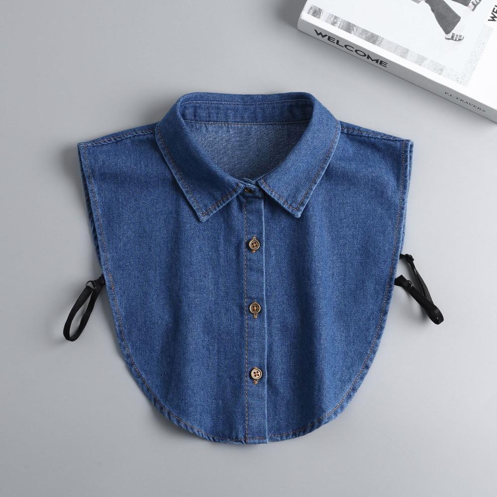 Detachable Denim Fake Collar Sharp Collar False Blouse Collar Adjustable Neckline Decorative Shirt