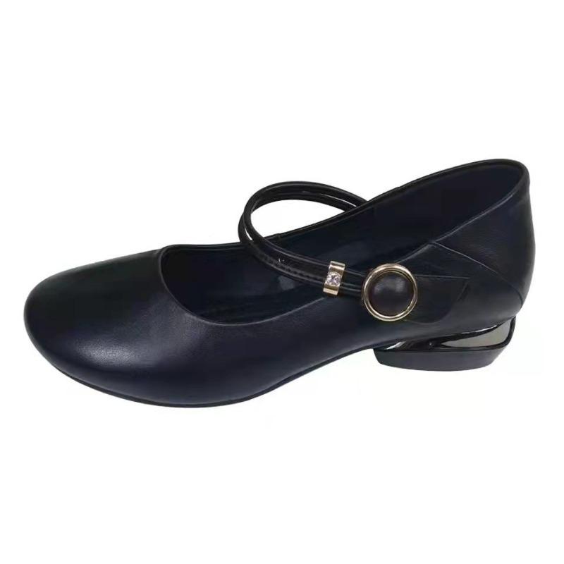 Женские сандалии с круглым носком, женские туфли на плоской подошве и среднем каблуке, женские туфли для мам на толстом каблуке, дышащие туфли для мам с мягкой подошвой, Zapatillas Mujer