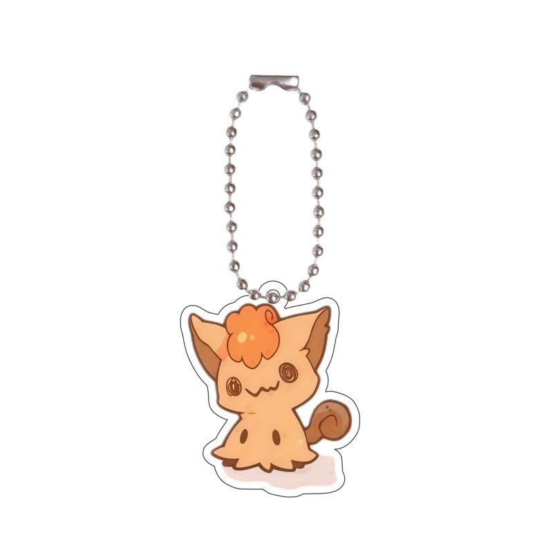 Акриловый брелок для ключей из аниме для Brionne, Алолан Мяут, Pumpkaboo, Chimchar, Espurr, Piplup, Q-версия, Самодельный акриловый брелок-подвеска