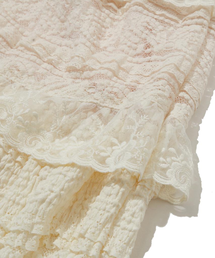 Penfield Knit Lace Layered Tiered Skirt Ivory_Fr3Ws35F
