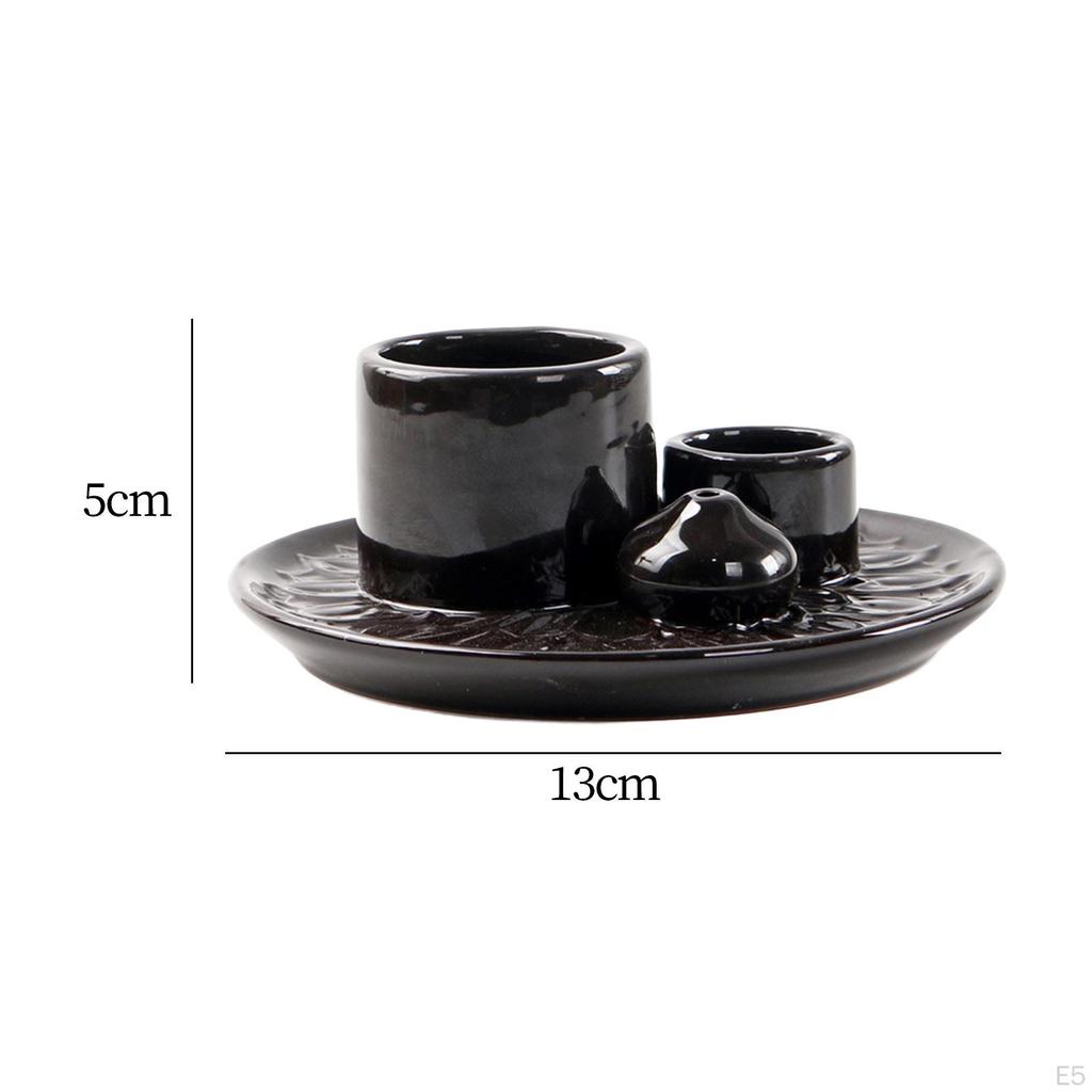 4 In 1 Incense Burner Sage Palo Santo Holder Desktop Candles Ceramic Censer for Farmhouse