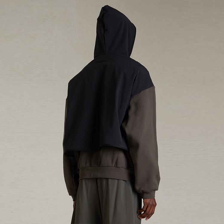 Fear of God Essentials Мужской свитер с капюшоном из нейлонового флиса Чернила/Струйный черный Мужские топы 202SP244320F