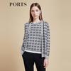 PORTS Women's Colorblock Logo Jacquard Knit Cardigan
