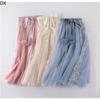 High-rise Lace Paneled Midi Skirt Women's New Lace-up Elasticated Waist Swing Fairy Mesh Skirt