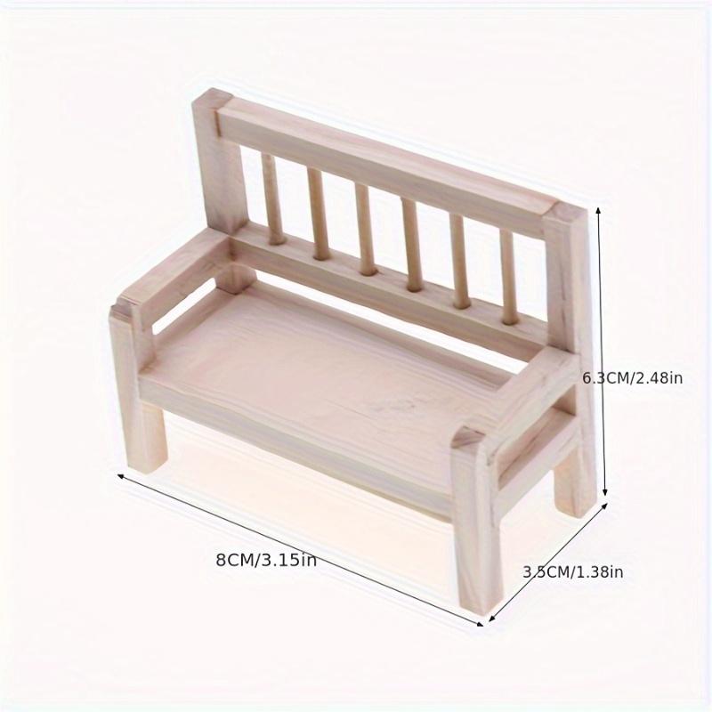 1/12 Scale Miniature Wooden Backrest Chair Model Ornament - DIY Miniature Photography Props- Seasonal Decor - Perfect Gift