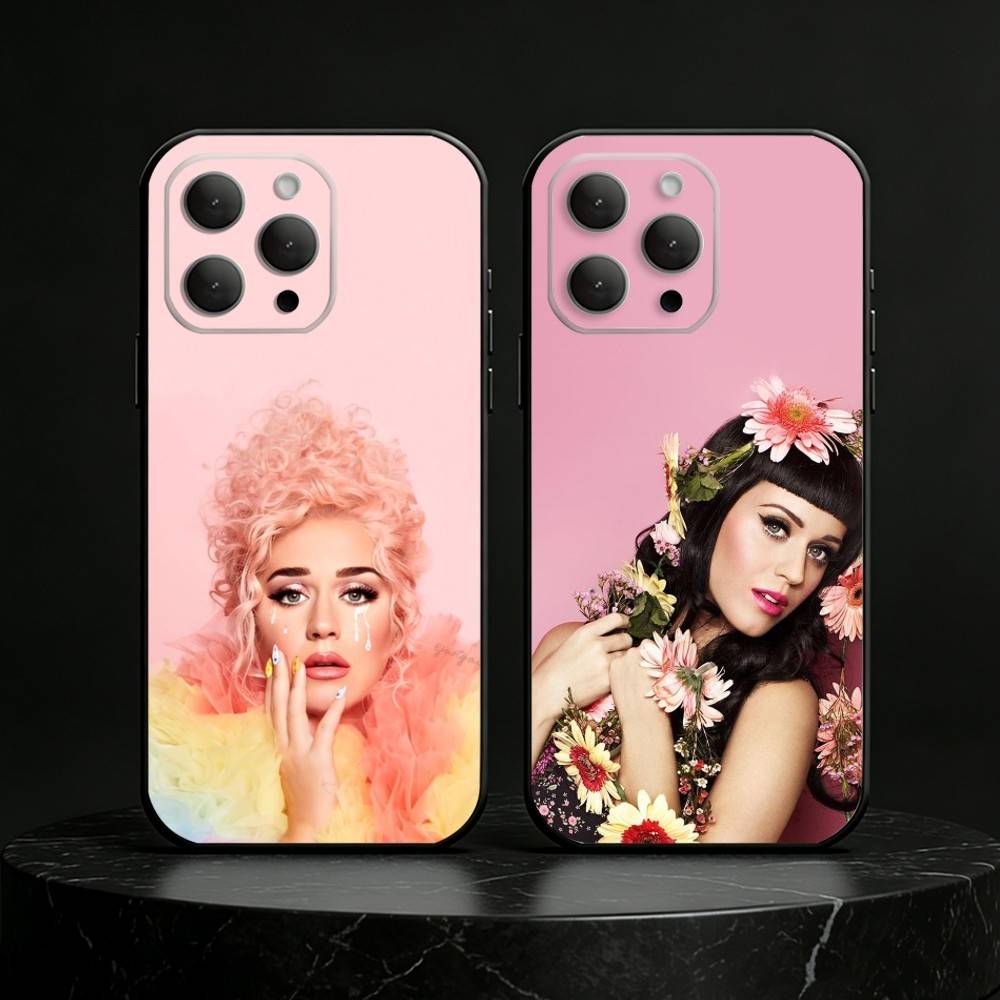 Singer K-Katy Perry Phone Case For iPhone 17,16,15,14,13,12,11 Plus,Pro Max,SE4Soft Silicone Black Cover