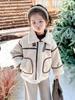 Girls' 2025 Winter Motorcycle Jacket - Velvet-Lined Leather One-Piece