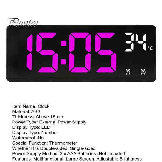 Digital Alarm Clock with Dual Customizable Alarms Raised Nap Buttons 5-Stage Brightness Adjustment USB Port Bedside Clock
