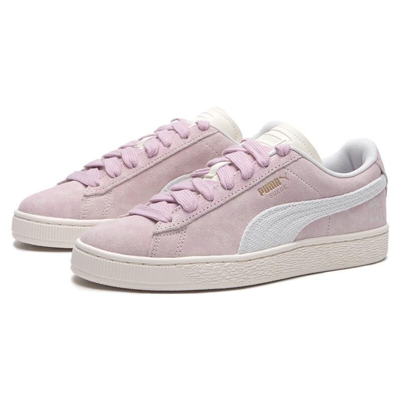 Puma Suede Fabric Cow Split Leather Comfortable Durable Low-Top Sneakers Unisex Sneakers Pink 400807-01