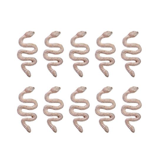 10Pcs/Set Lightweight Nail Charm Shiny Exquisite Snake Zodiac Metal Rhinestone