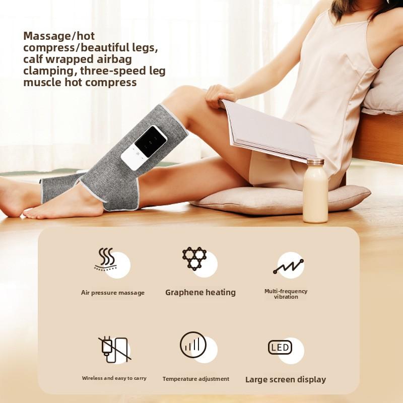 Calf Air Pressure Massager, Home Elderly Constant Temperature Hot Compress Wireless Leg Massager EMS Thin Calf Massager