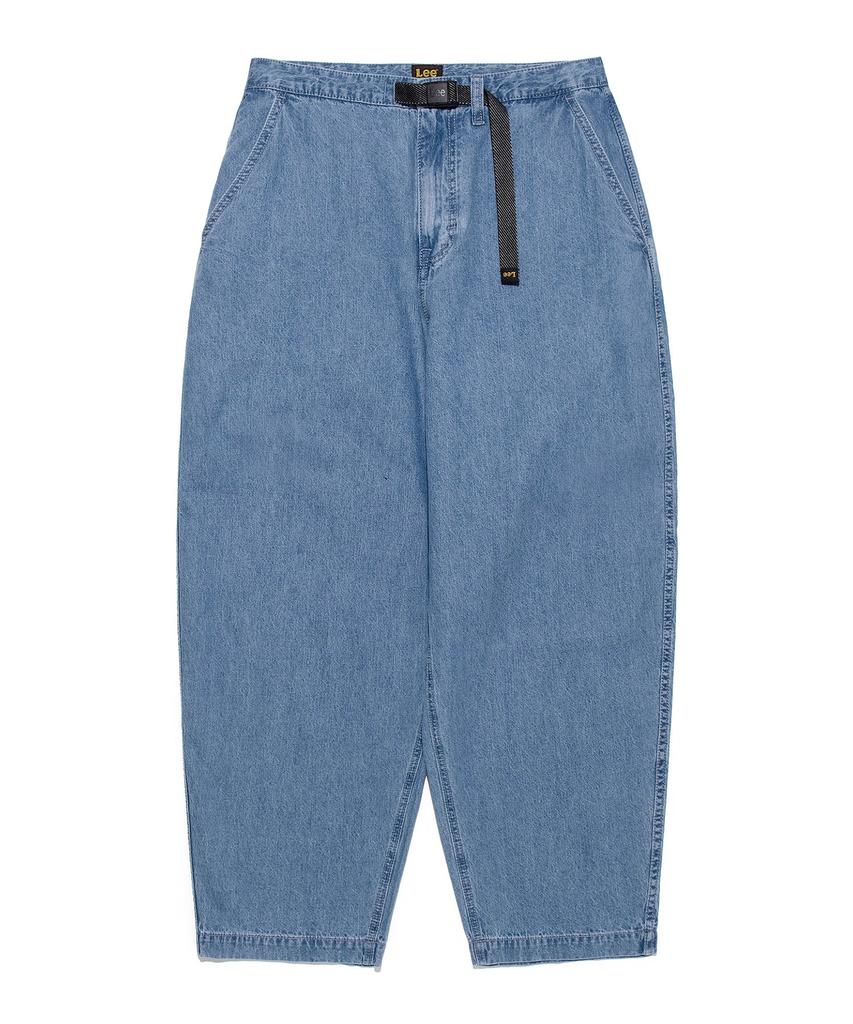 LEE Men Webbing Belt Linen Denim Pants Indigo Light