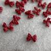 10Pcs Bow Resin Nail Art Decoration Claret 3D Long Ribbon Bowknot Ornament Nail Charm Jewelry Design Kawaii Diy Accessories