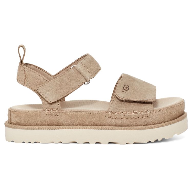 UGG Goldenstar двухслойные босоножки из коровьей кожи с одним ремешком и открытым носком, модные спортивные сандалии женские сандалии серые 1117954-MSSD