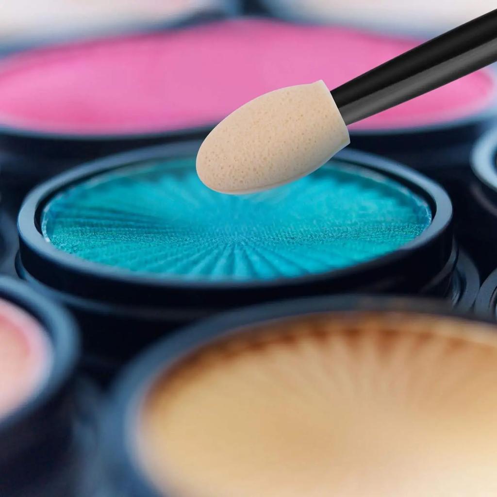 120 шт. одноразовые двухсторонние губки для теней для век, аппликаторы с контейнером длиной, кисти для теней для век, аппликатор для макияжа