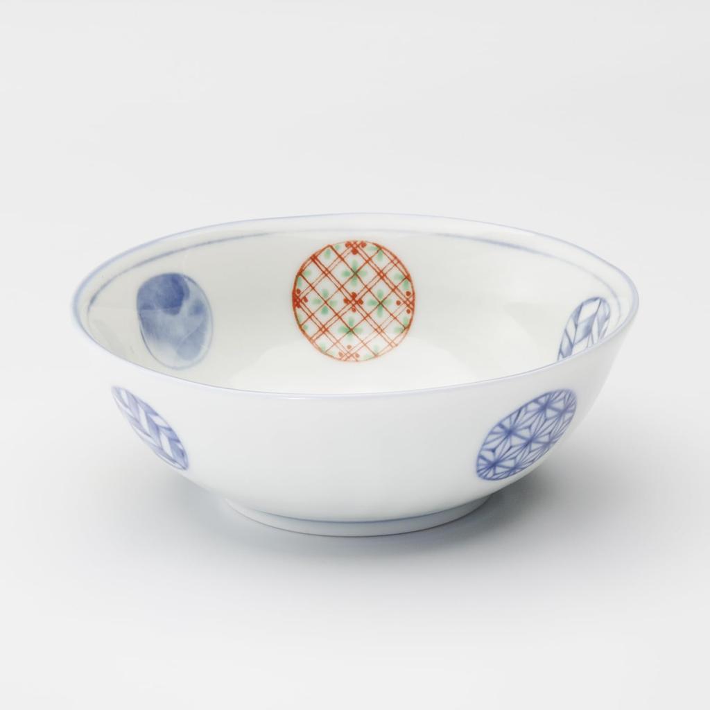 Mino Ware Dinnerware Set of Small 12cm Microwave and Dishwasher Made in Product Number 564624 "Nishikimarumon" 5, Bowls, Plates, Approx. Diameter,