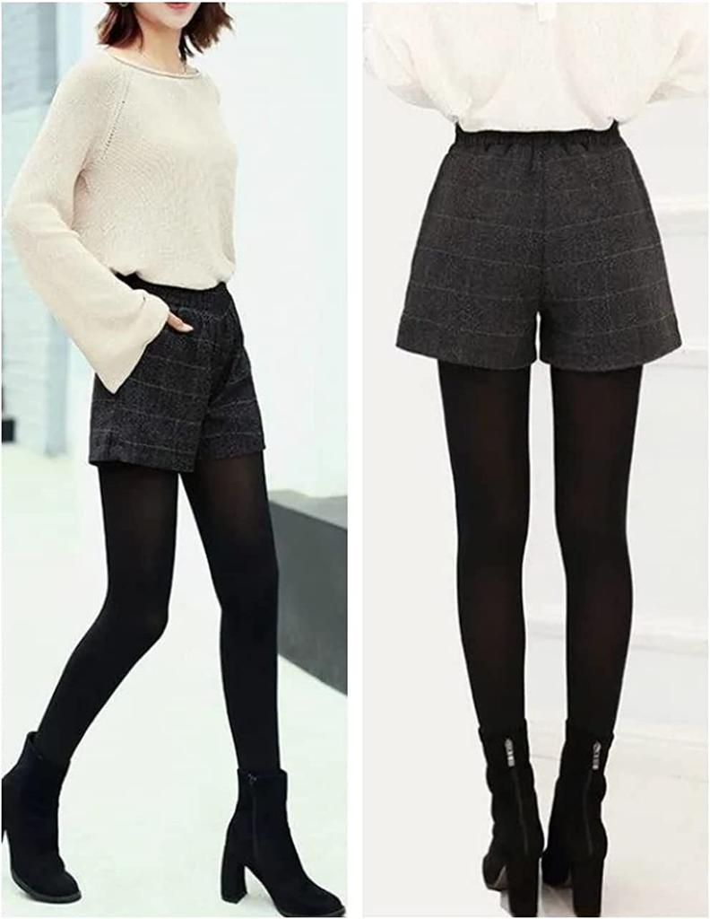 Slow and Mellow Checkered Shorts with Elastic Hot Glen Plaid High Korean Short Checkered Pattern Women's Waist, Pants, Shorts, 2-Color Shorts, Tweed,