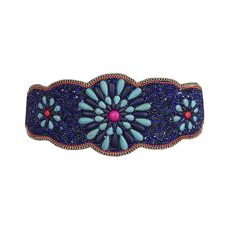 Waist Beaded Bohemian Belt With Firework Design And Elastic Closure For Festivals Travel And