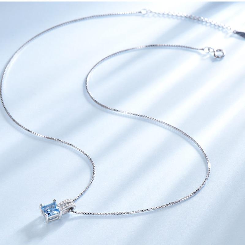 Gica Gema Ювелирные изделия из стерлингового серебра S925, прямоугольная великолепная персонализированная цепочка на ключицы для женщин, изысканные ювелирные изделия высокого качества, подарок на День святого Валентина