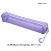 Durable Breathable Mesh Pencil Pouch See Through Design Smooth Zipper Hanging Hook for Kids Birthday Stationery Gifts