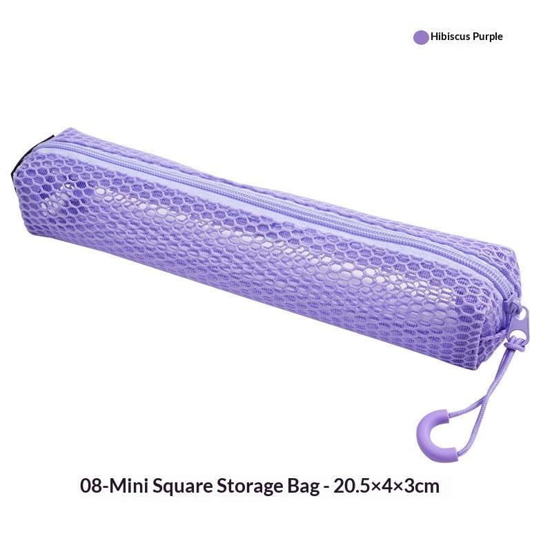 Durable Breathable Mesh Pencil Pouch See Through Design Smooth Zipper Hanging Hook for Kids Birthday Stationery Gifts
