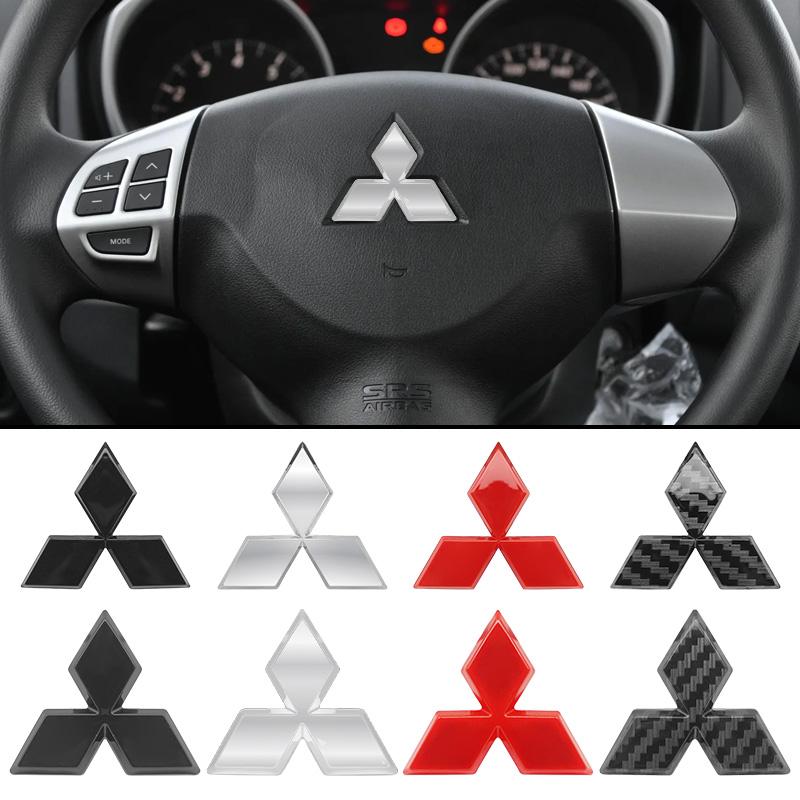 1PCS 46mm For Mitsubishi ASX Ralliart Lancer Cordia Pajero Outlander Eclipse L200 Car Steering Wheel Center Sticker Emblem Badge