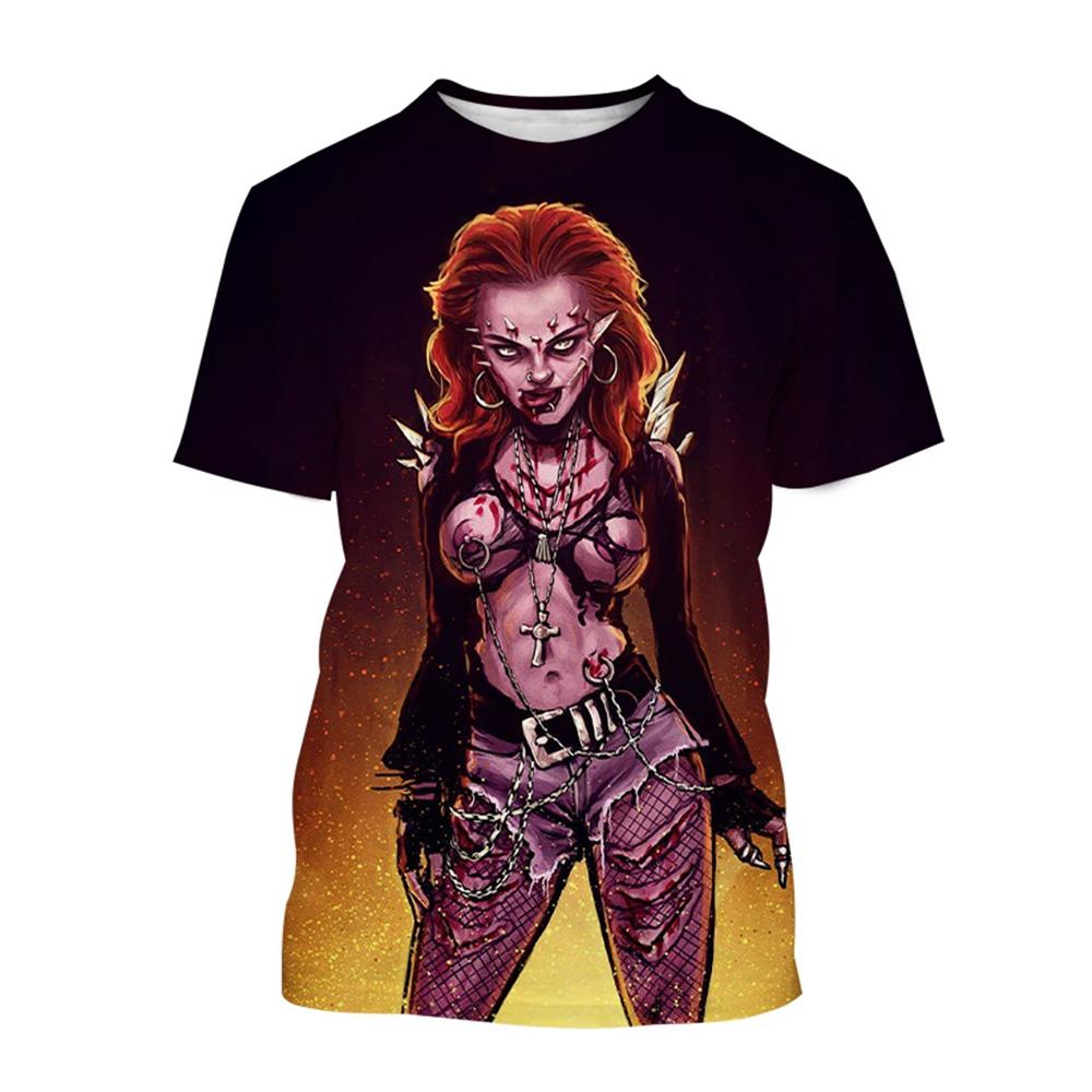 Новая классическая футболка с изображением фильма ужасов «Возвращение живых мертвецов», 3D-принт с изображением черепа зомби, унисекс, уличная одежда для детей