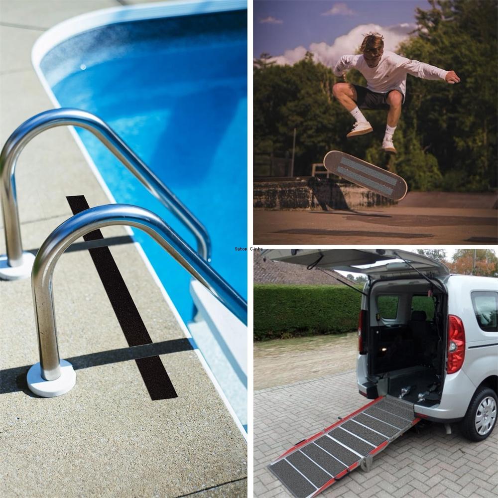 Anti Slip Warning Tapes 2Inch*16FT Heavy Duty Grey Grip Non-Slip Tape High Traction Non-Skid Strips For Stairs Tread Skateboard